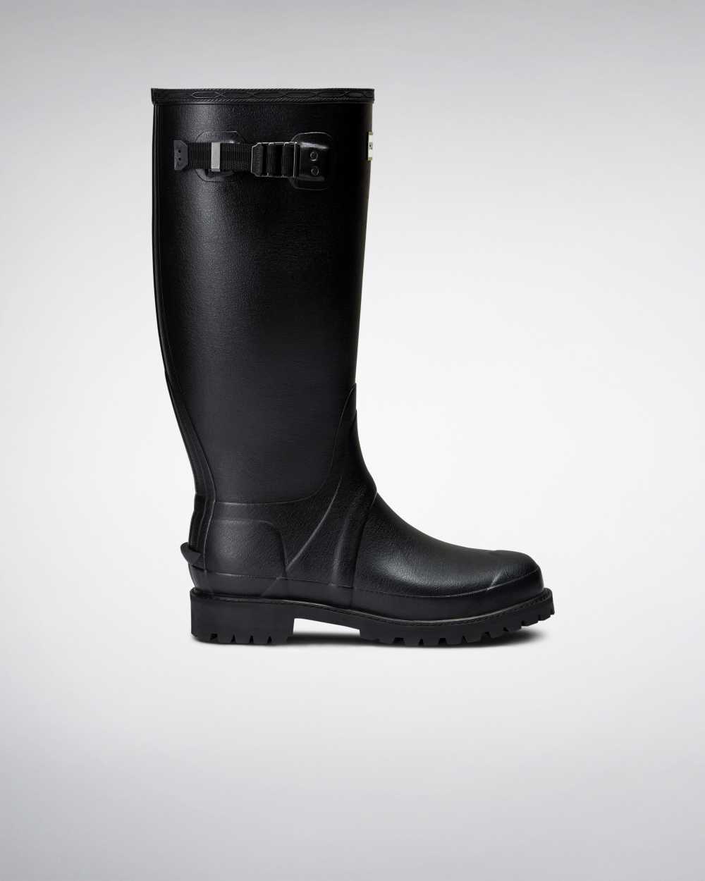 Mens Hunter Balmoral Wide Fit Wellies Black | HLQSGA-567